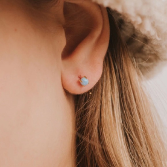 🎊HP🎉 JaxKelly Opal Earrings 18k gold/sterling silver NIB - Picture 4 of 11